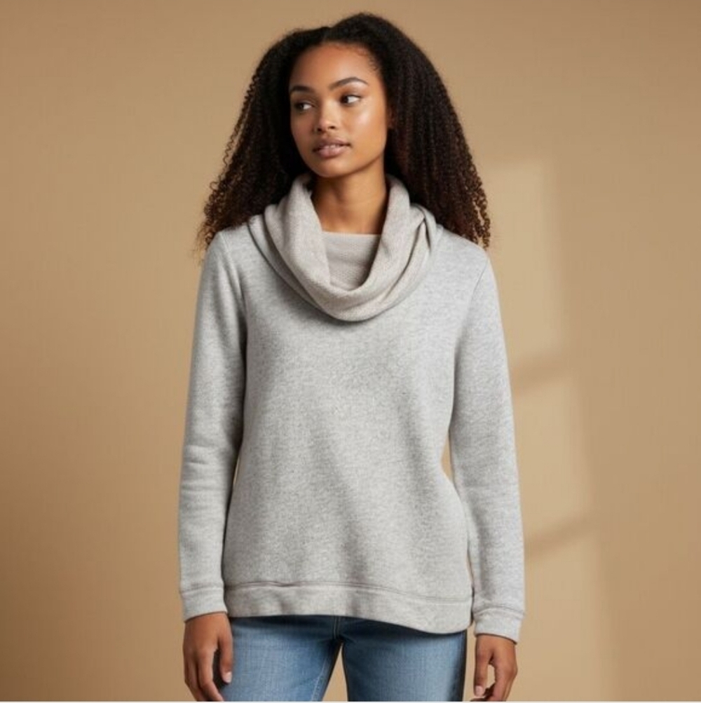 J. Crew Mercantile Funnel Neck Cotton Wool Blend Sweater Sweatshirt Sz Small